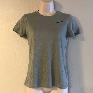 Nike Women's The Nike Tee Gray Short Sleeve Dri Fit